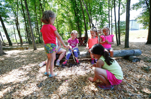 Kids playing outside at camp